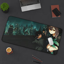 Load image into Gallery viewer, Shinoa, Yu &amp; Yoichi At The Roof Mouse Pad (Desk Mat) On Desk
