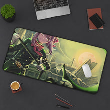 Load image into Gallery viewer, Shinoa Green Moon Mouse Pad (Desk Mat) On Desk
