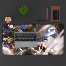 Load image into Gallery viewer, Eren Yeager and Levi Ackerman Mouse Pad (Desk Mat) With Laptop

