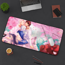 Load image into Gallery viewer, Yuri!!! On Ice Victor Nikiforov, Yuuri Katsuki Mouse Pad (Desk Mat) On Desk
