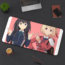 Load image into Gallery viewer, Lycoris Recoil Takina Inoue, Chisato Nishikigi Mouse Pad (Desk Mat) On Desk
