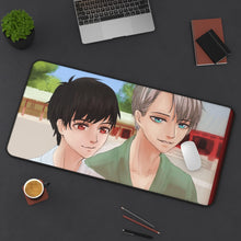 Load image into Gallery viewer, Yuri!!! On Ice Victor Nikiforov, Yuuri Katsuki Mouse Pad (Desk Mat) On Desk
