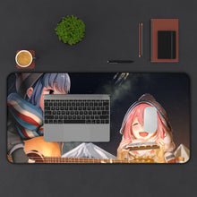 Load image into Gallery viewer, Laid-Back Camp by Mouse Pad (Desk Mat) With Laptop
