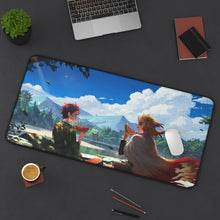 Load image into Gallery viewer, Kyojuro Rengoku Tanjiro Kamado Mouse Pad (Desk Mat) On Desk
