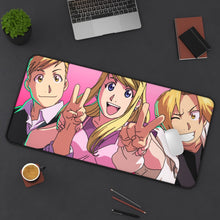 Load image into Gallery viewer, Alphonse, Winry and Edward Mouse Pad (Desk Mat) On Desk
