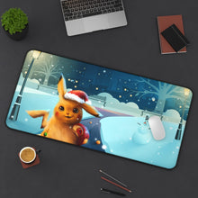 Load image into Gallery viewer, Pikachu in Santa&#39;s hat Mouse Pad (Desk Mat) On Desk
