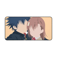 kamijou touma y misaka mikoto to aru majutsu no index minimalist Mouse Pad (Desk Mat)