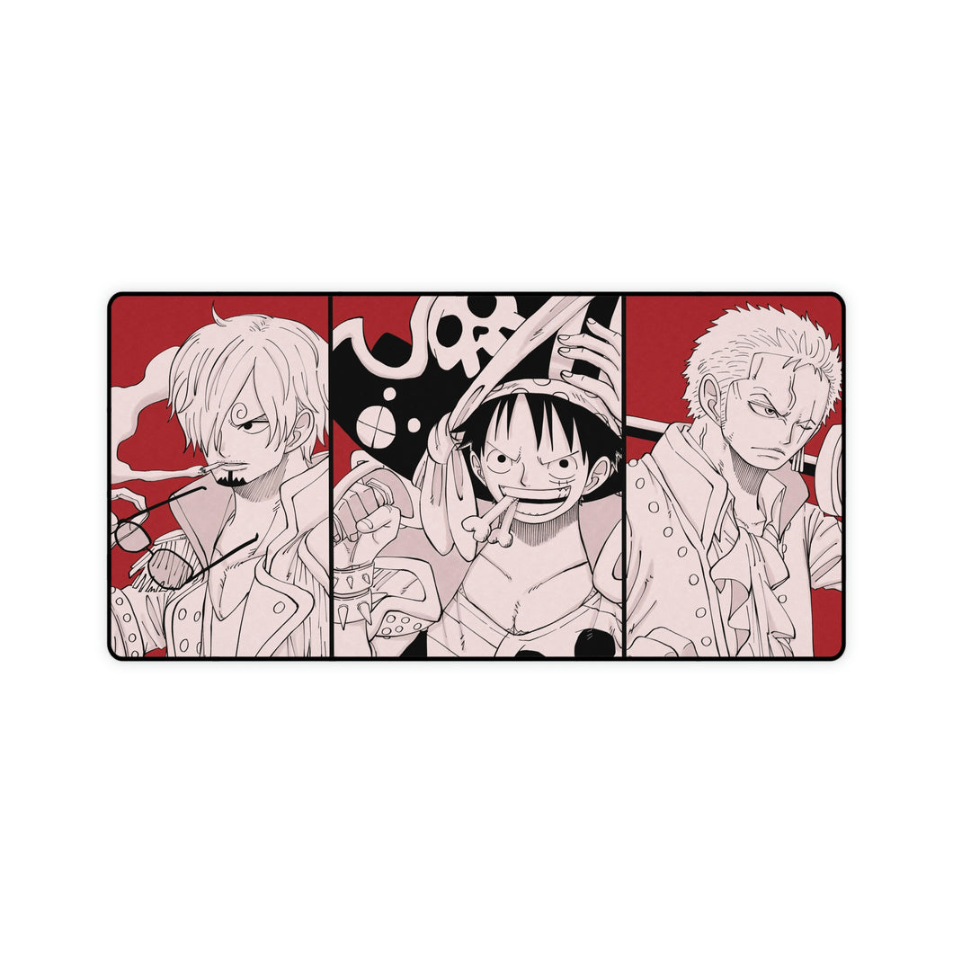 One Piece Red Luffy Zoro Sanji Mouse Pad (Desk Mat)