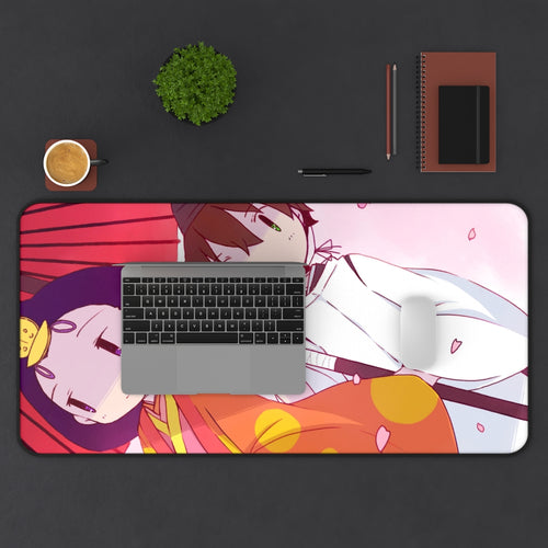 Eru Chitanda  And  Hōtarō Oreki Chibi Mouse Pad (Desk Mat) With Laptop