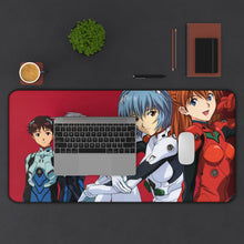 Load image into Gallery viewer, Neon Genesis Evangelion Shinji Ikari, Rei Ayanami, Kaworu Nagisa Mouse Pad (Desk Mat) With Laptop
