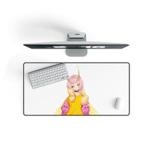 Load image into Gallery viewer, Anime girl wearing a yellow dress Mouse Pad (Desk Mat) On Desk
