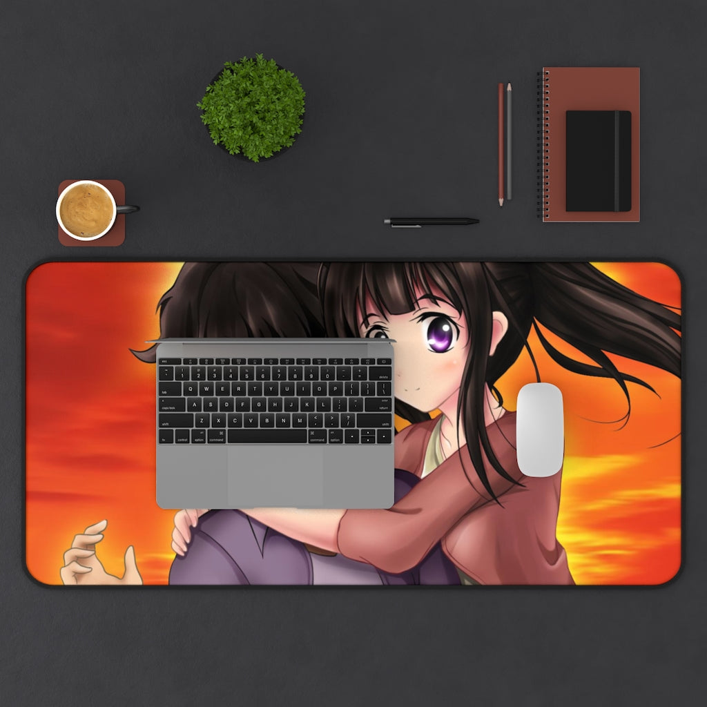 Eru Chitanda  And  Hōtarō Oreki Together Mouse Pad (Desk Mat) With Laptop