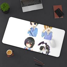 Load image into Gallery viewer, Durarara!! Celty Sturluson, Masaomi Kida, Anri Sonohara, Shinra Kishitani Mouse Pad (Desk Mat) On Desk
