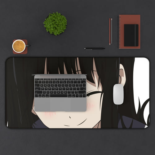 Eru Chitanda Smiling face Mouse Pad (Desk Mat) With Laptop