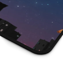 Load image into Gallery viewer, Anime girl overlooking a cityscape with flying lanterns in the sky Mouse Pad (Desk Mat) Hemmed Edge
