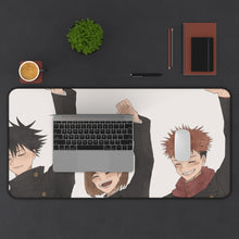 Load image into Gallery viewer, Jujutsu Kaisen Megumi Fushiguro, Nobara Kugisaki Mouse Pad (Desk Mat) With Laptop
