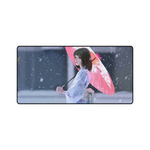 Load image into Gallery viewer, Beautiful, Anime, Girl, Kimono, Umbrella, Snowing, Mouse Pad (Desk Mat)
