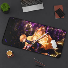 Load image into Gallery viewer, Demon Slayer: Kimetsu no Yaiba Zenitsu Agatsuma Mouse Pad (Desk Mat) On Desk
