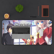 Load image into Gallery viewer, Charlotte Nao Tomori, Joujirou Takajou, Yusa Kurobane Mouse Pad (Desk Mat) With Laptop
