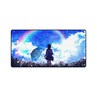 Anime, Girl, Rainbow, Scenery, Raining, Umbrella, Mouse Pad (Desk Mat)
