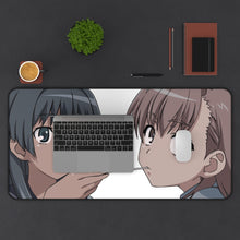 Load image into Gallery viewer, Mikasa Mikoto, Ruiko Saten Mouse Pad (Desk Mat) With Laptop
