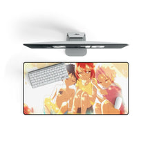 Load image into Gallery viewer, Fairy Tail Natsu Dragneel, Erza Scarlet, Gray Fullbuster Mouse Pad (Desk Mat) On Desk
