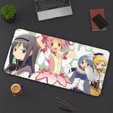 Load image into Gallery viewer, Puella Magi Madoka Magica Homura Akemi, Madoka Kaname, Sayaka Miki, Mami Tomoe Mouse Pad (Desk Mat) On Desk
