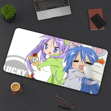 Load image into Gallery viewer, Lucky Star Konata Izumi, Kagami Hiiragi Mouse Pad (Desk Mat) On Desk
