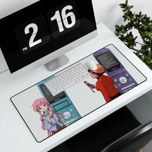 Load image into Gallery viewer, Mirai Nikki Yuno Gasai, Yukiteru Amano Mouse Pad (Desk Mat) With Laptop
