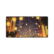 Anime, Sky Lantern, Cat, Night, Scenery, Mouse Pad (Desk Mat)
