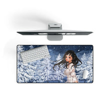 Load image into Gallery viewer, Anime Girl in Winter Forest Mouse Pad (Desk Mat) On Desk
