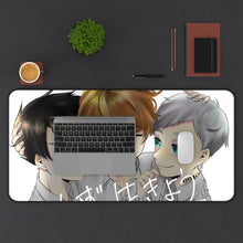 Load image into Gallery viewer, The Promised Neverland Ray, Norman, Emma Mouse Pad (Desk Mat) With Laptop

