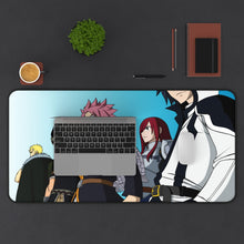 Load image into Gallery viewer, Fairy Tail Natsu Dragneel, Erza Scarlet, Gray Fullbuster, Gajeel Redfox Mouse Pad (Desk Mat) With Laptop
