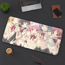Load image into Gallery viewer, Puella Magi Madoka Magica Homura Akemi, Madoka Kaname, Sayaka Miki, Mami Tomoe Mouse Pad (Desk Mat) On Desk
