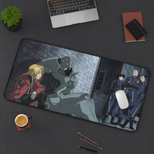 Load image into Gallery viewer, Edward Elric Roy Mustang and Alphonse Elric Mouse Pad (Desk Mat) On Desk
