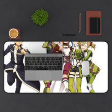 Load image into Gallery viewer, Sword Art Online Kazuto Kirigaya, Asuna Yuuki, Rika Shinozaki Mouse Pad (Desk Mat) With Laptop
