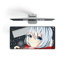Load image into Gallery viewer, Anime girl drinking hot chocolate on a cold snowy night Mouse Pad (Desk Mat) On Desk
