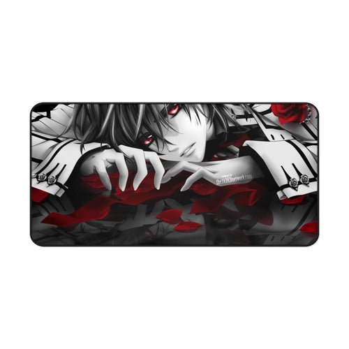 Sad Anime Boy with Red Roses Mouse Pad (Desk Mat)