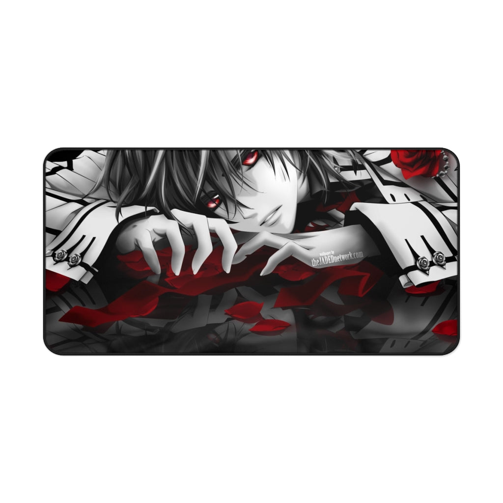 Sad Anime Boy with Red Roses Mouse Pad (Desk Mat)