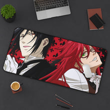 Load image into Gallery viewer, Sebastian and Grell Mouse Pad (Desk Mat) On Desk
