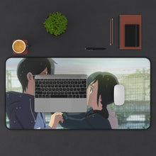 Load image into Gallery viewer, Hina And Hodaka Meet After So long Mouse Pad (Desk Mat) With Laptop
