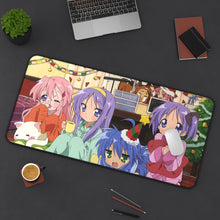 Load image into Gallery viewer, Lucky Star Konata Izumi, Kagami Hiiragi, Tsukasa Hiiragi, Miyuki Takara, Akira Kogami Mouse Pad (Desk Mat) On Desk
