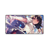 Anime, School Girl, Fighter, Mouse Pad (Desk Mat)