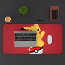 Load image into Gallery viewer, The cutest pokemon pikachu Mouse Pad (Desk Mat) With Laptop
