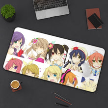 Load image into Gallery viewer, Love Live! Maki Nishikino, Kotori Minami, Umi Sonoda, Honoka Kousaka, Rin Hoshizora Mouse Pad (Desk Mat) On Desk
