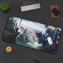 Load image into Gallery viewer, Anime girl adventuring with cats Mouse Pad (Desk Mat) On Desk
