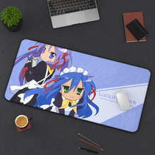 Load image into Gallery viewer, Lucky Star Konata Izumi, Kagami Hiiragi Mouse Pad (Desk Mat) On Desk
