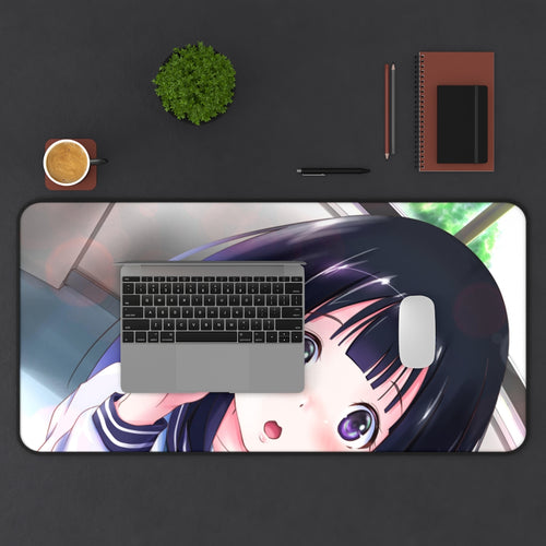 Hyouka Eru Chitanda Mouse Pad (Desk Mat) With Laptop