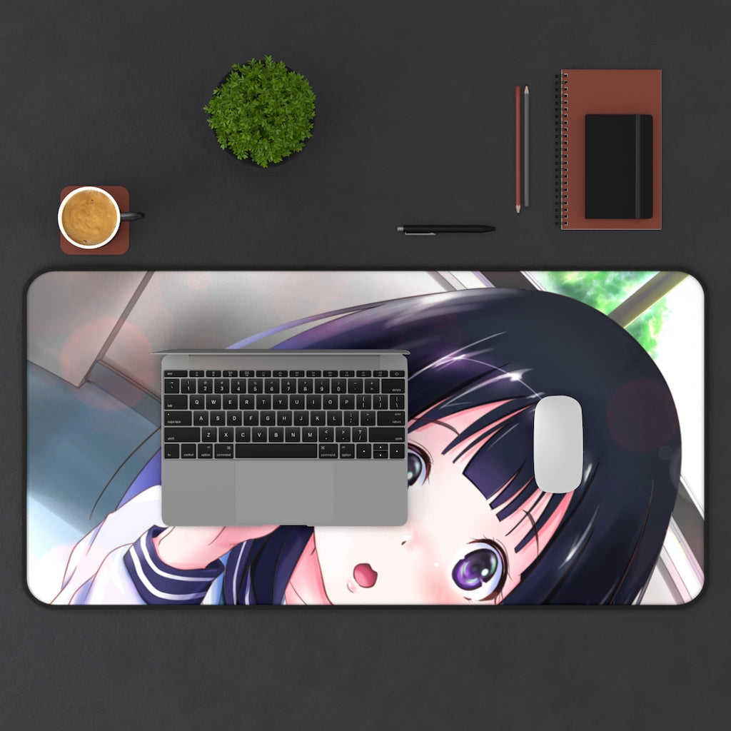 Hyouka Eru Chitanda Mouse Pad (Desk Mat) With Laptop
