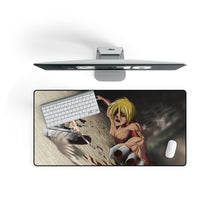 Load image into Gallery viewer, Mikasa VS Female Titan Mouse Pad (Desk Mat) On Desk
